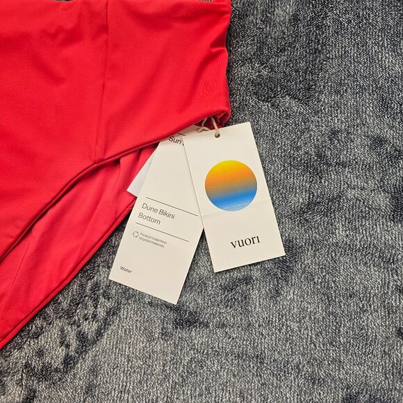Vuori Dune Bikini Swim Bottom Womens XL red high waisted pocket performance NWT - Picture 2 of 12